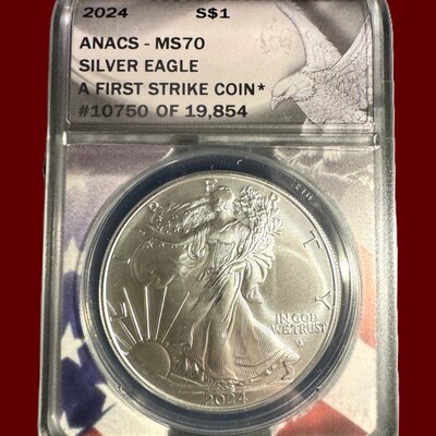 ANACS MS70 2024 P Silver Eagle First Strike 10,750 of 19,854