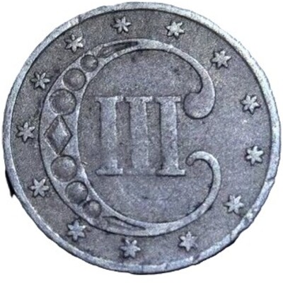 1852 III Cent Silver