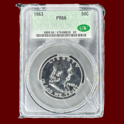1963 Franklin Half  CAC PR66